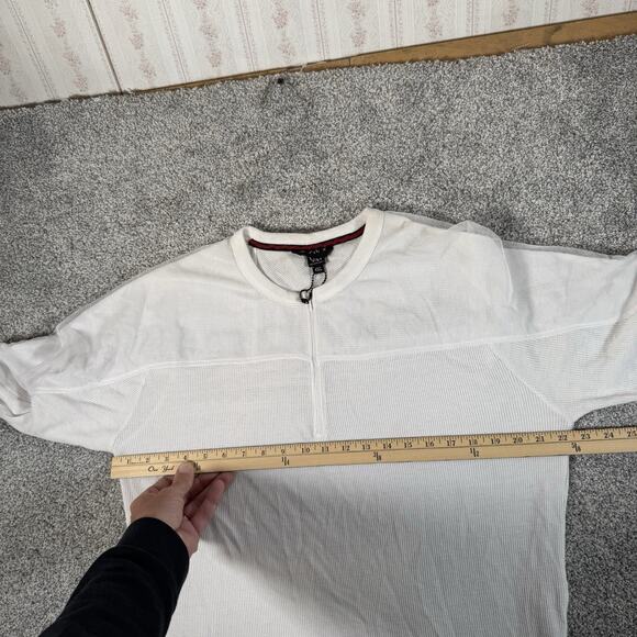 Cavi Waffle Knit Thermal Shirt 4XL Quarter Zip Streetwear Layering Hip Hop Urban - Picture 3 of 11